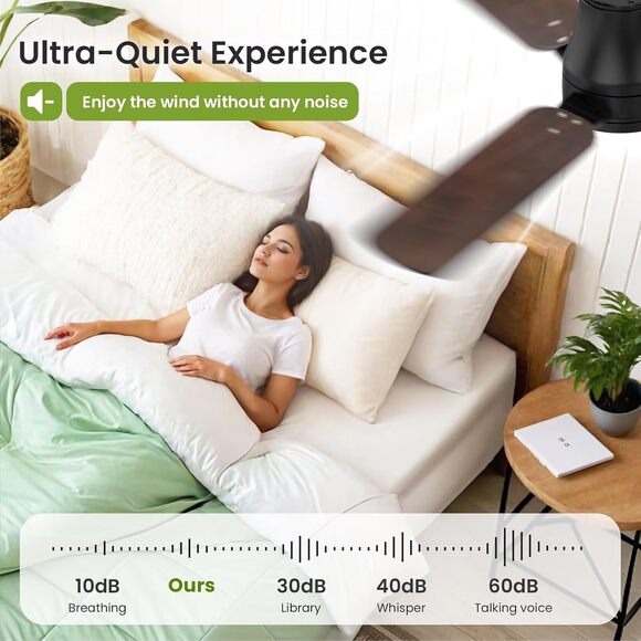 New 42” Low Profile Modern Ceiling Fan With LED Light and Remote - Picture 5 of 8